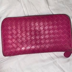 FINAL PRICE Authentic Bottega Long Hot Pink Zippy Wallet